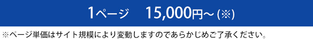 1ページ15,000円～ ※ページ単価はサイト規模により変動しますのであらかじめご了承ください。